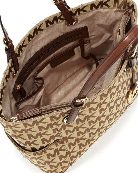 Michael Kors Womens Jet Set EW Top Zip Tote, Brown/Luggage